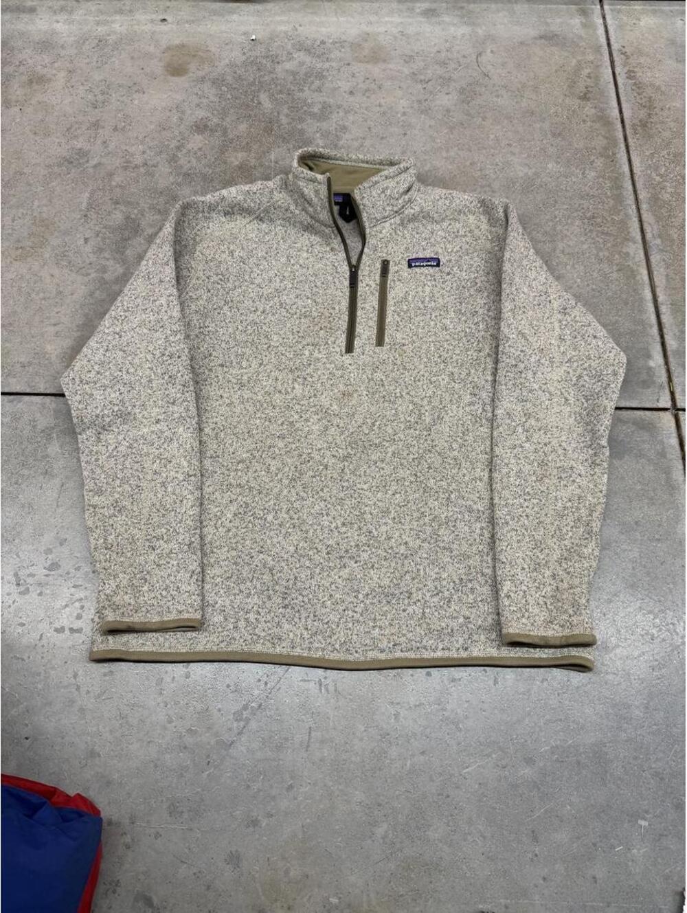 vintage patagonia better sweater oatmeal beige quarter zip fleece jacket size xl